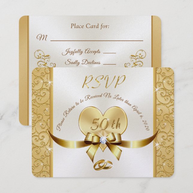 Convite Ordem especial Millie 50º aniversário - Placas RSV (Frente/Verso)