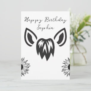 Convite Orelhas de Cavalo Personalizadas Girassóis Minimal