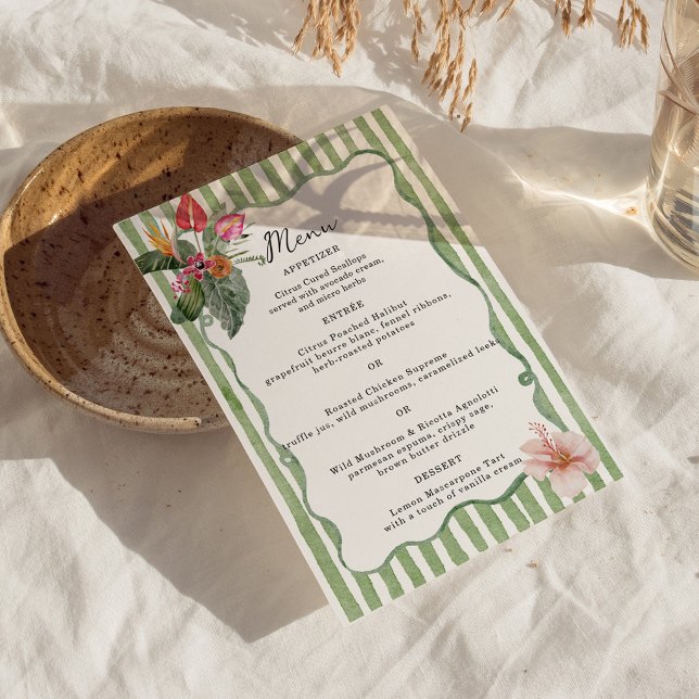 Convite Organic Modern Tropical Menu Card (Criador carregado)
