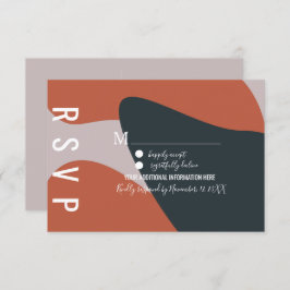 Convite Orgânico Terracotta Blue Weding RSVP