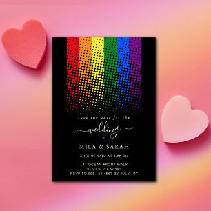 Convite Orgulho Arco-íris Casamento Coração LGBTQ