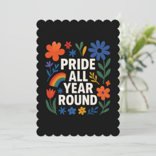 Convite Orgulho Durante Todo o Ano Design Arco-íris LGBTQ+