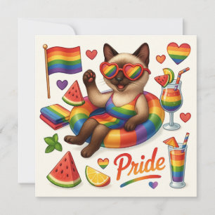 Convite Orgulho Gato - Peitos LGBTQ inspirados em Gato
