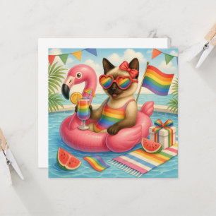 Convite Orgulho Gato - Peitos LGBTQ inspirados em Gato