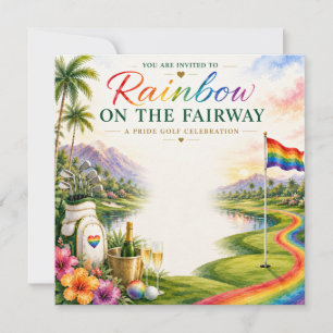 Convite Orgulho Golfe Arco-íris no Fairway Celebração