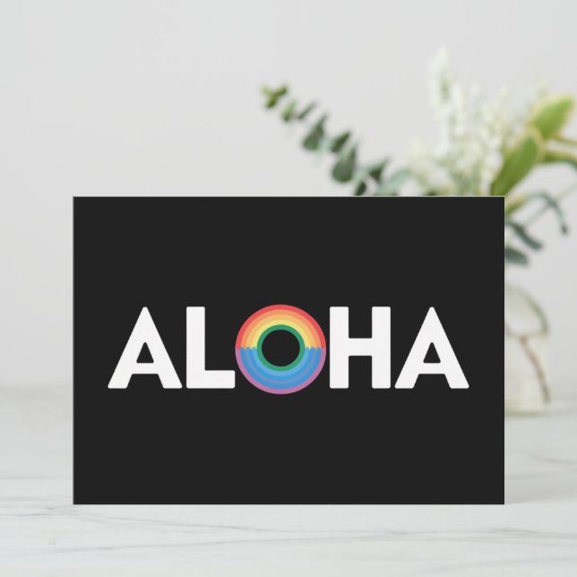 Convite Orgulho LGBTQ Ilha do Arco-íris Aloha Havaí (Em pé/Frente)