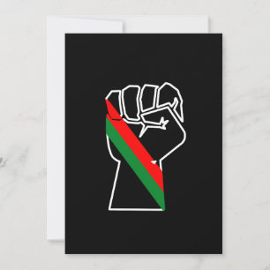 Convite orgulho negro vermelho punho verde pano-africano