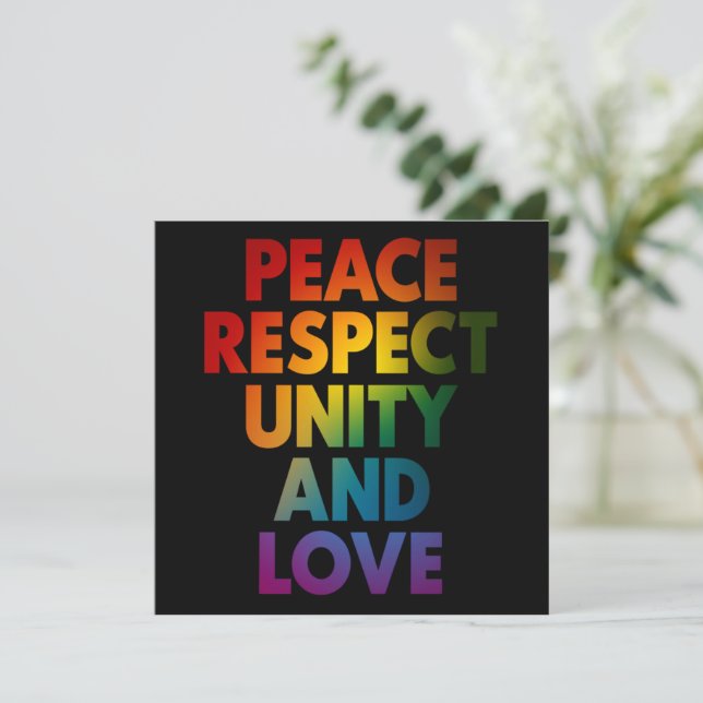 Convite Orgulho Paz Respeito Unidade E Amor  (Em pé/Frente)