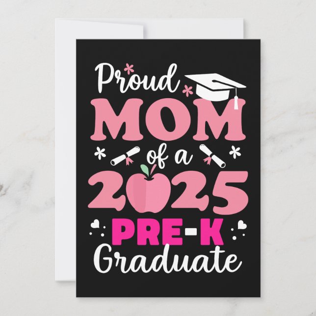 Convite Orgulhosa Mãe de Graduado Pré-Escolar 2025 (Frente)