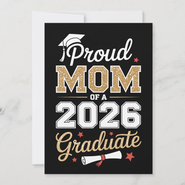 Convite Orgulhosa Mãe De Um Formando Da Turma De Graduação (Frente)