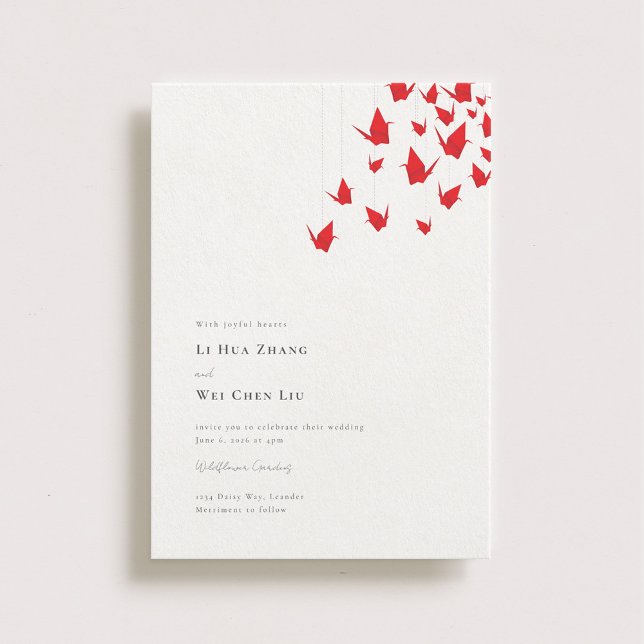 Convite Origami Paper Cranes Weding (Criador carregado)