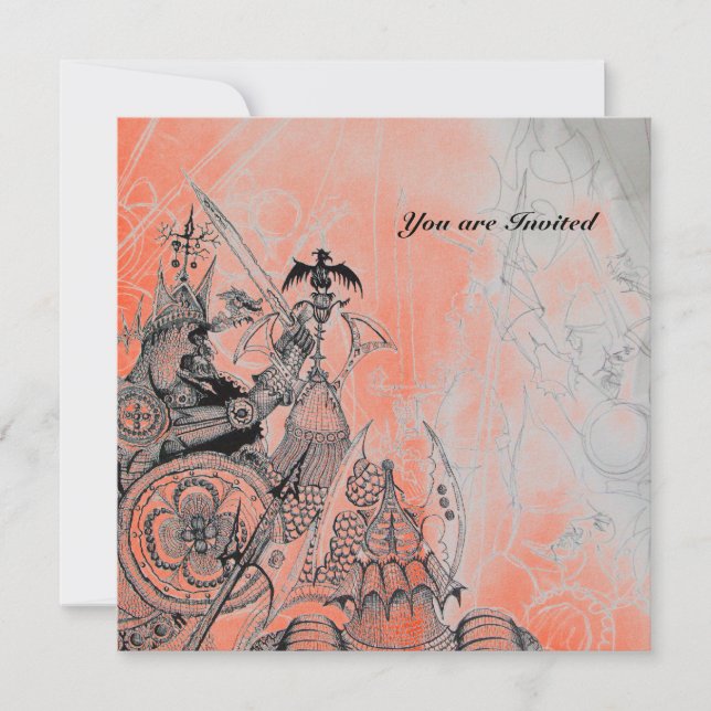 Convite ORK WAR, preto vermelho branco (Frente)