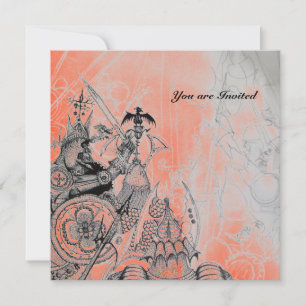 Convite ORK WAR, preto vermelho branco