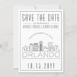 Convite Orlando, Fl Wedding Stylized Skyline Save-the-Date