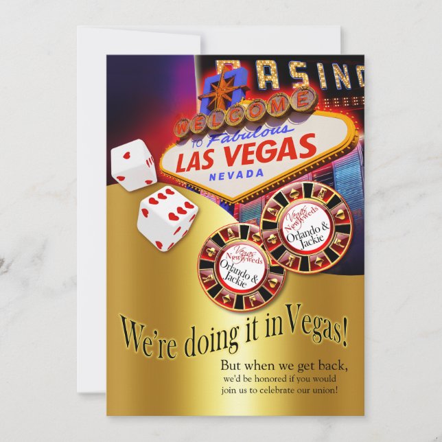Convite Orlando & Jackie Recepção Las Vegas (Frente)