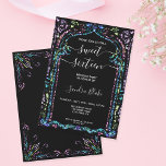 Convite Ornament Indian Sweet 16 da Holografia Moderna<br><div class="desc">Tenha algum glamour para sua doce festa de aniversário 16 para sua garota glitzy com esse belo convite de ornamento feminino moderno</div>