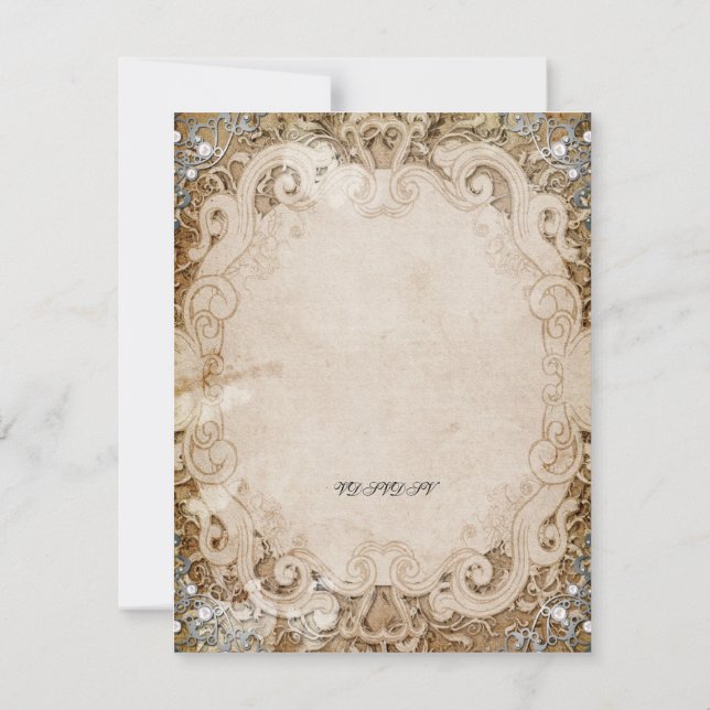 Convite Ornamentado Fairytale Storybook Chá de panela Invi (Verso)