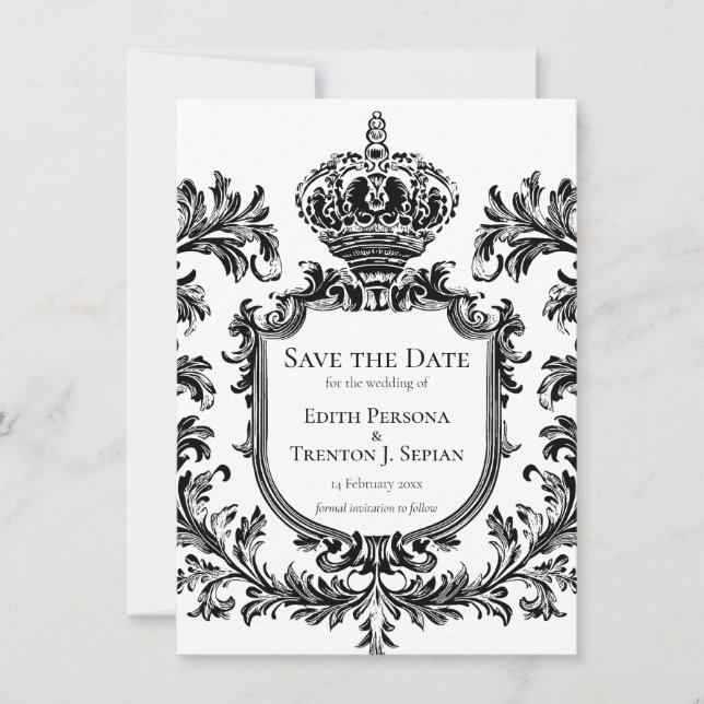 Convite Ornamentado Laurel & Filigree, Casamento (Frente)