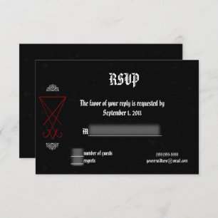 Convite Ornamentado Luciferian Occult Gótico Wedding RSVP