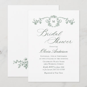 Convite Ornamentado Vitoriano Grace Sage CHÁ DE PANELA Ver