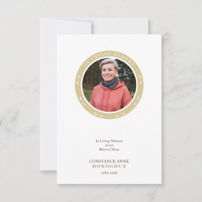 Convite Ornamental Remember Dear One Passed Away Funeral (Frente)