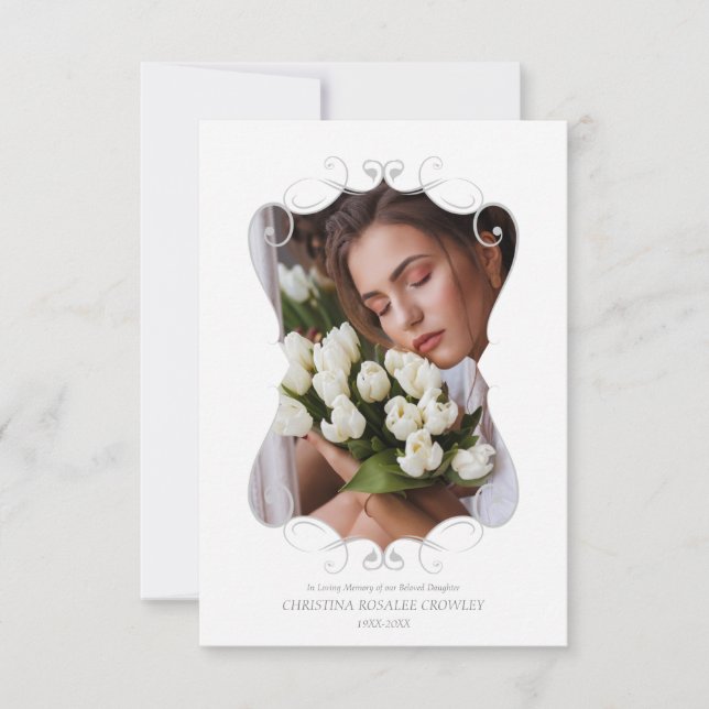 Convite Ornamental Remember Loved One Passed Away Funeral (Frente)