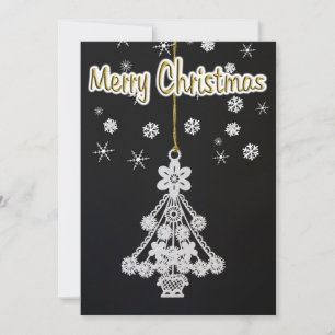 Convite Ornamento de árvores e flocos de neve