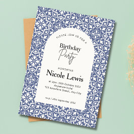 Convite Ornamento Mandala e Padrão Árabe Lavanda