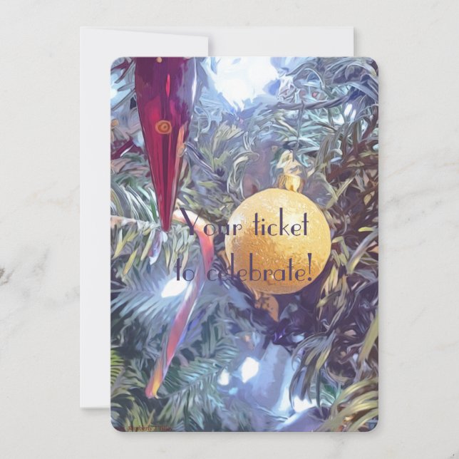 Convite Ornamentos de férias de inverno (Frente)