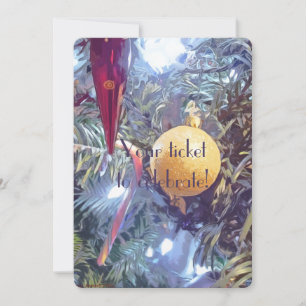 Convite Ornamentos de férias de inverno