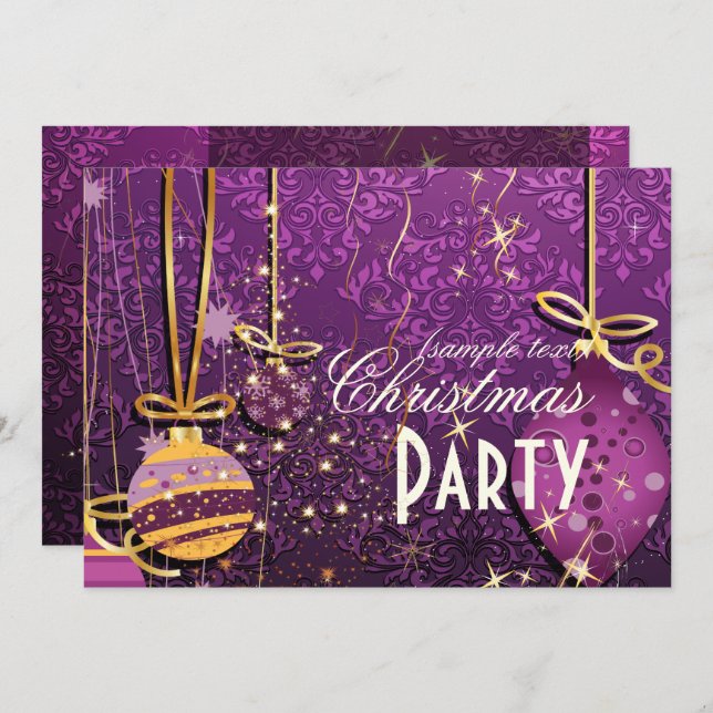 Convite ORNAMENTOS DE PixDezines+ÁRVORE DE NATAL ESPUMANTE (Frente/Verso)