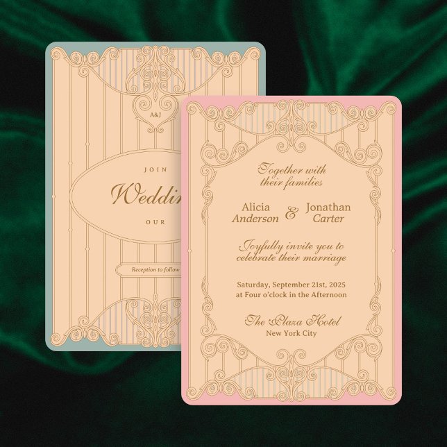 Convite Ornate Art Nouveau Wedding Invitation (Criador carregado)