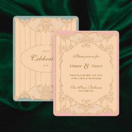 Convite Ornate Art Nouveau Wedding Reception Invitation