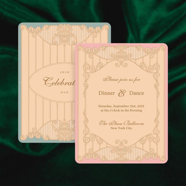 Convite Ornate Art Nouveau Wedding Reception Invitation (Criador carregado)