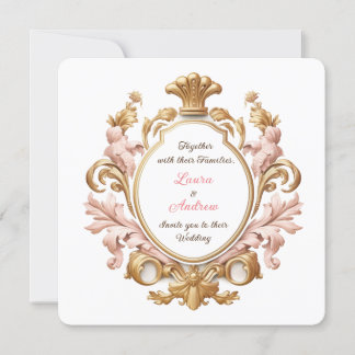 Convite Ornate Baroque Floral Rococo Romance Wedding