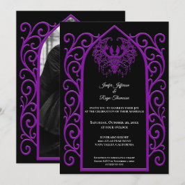 Convite Ornate border Photo Gothic wedding Invitation