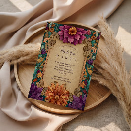 Convite Ornate Floral Mardi Gras Masquerade