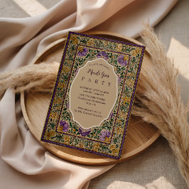 Convite Ornate Framed Mardi Gras Masquerade