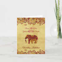 Ornate Indian Elephant Rustic Save The Date