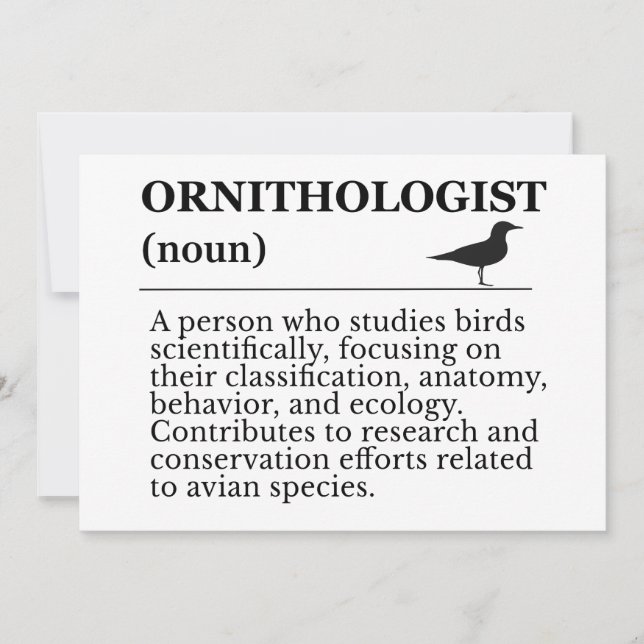 Convite Ornithologist Definition - Vogelkunde (Birdwatchin (Frente)