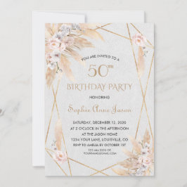 Convite Orquídea Branca Rosa Rosa Rosa Rosa Rosa Pampas Gr