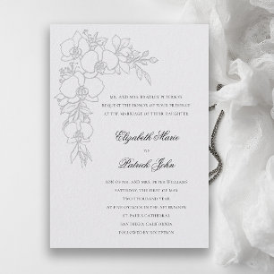 Convite Orquídea Grinalda Formal Tradicional Casamento Mar
