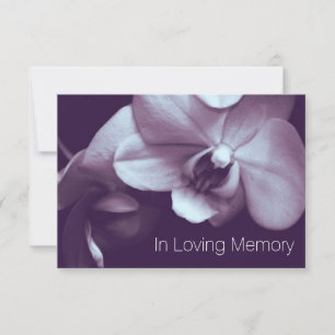 Convite Orquídea no amor à memória, celebrações roxas