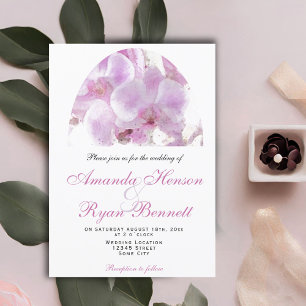 Convite Orquídea Rosa Aguarela Floral Casamento