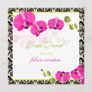Convite Orquídea rosa PixDezines+polia damask/bridal brid
