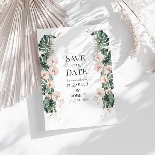 Convite Orquídea Tropical e Monstera Save the Date