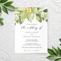 Orquídea Verde Botânica Aquarela Casamento