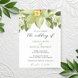 Convite Orquídea Verde Botânica Aquarela Casamento