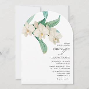 Convite Orquídeas Brancas Florais Casamento Aquarela