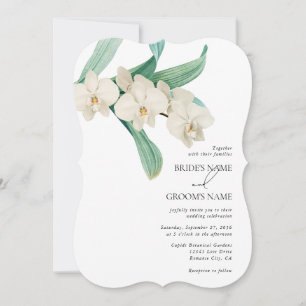 Convite Orquídeas Brancas Florais Casamento Aquarela